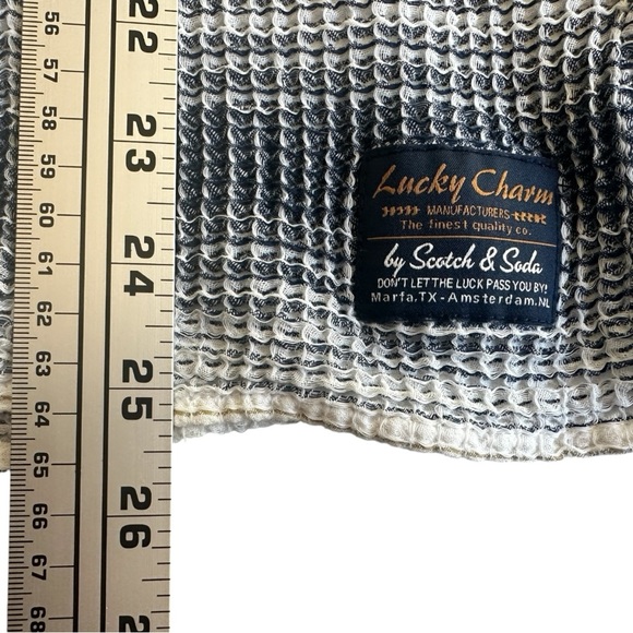 Scotch & Soda Lucky Charm Stripe Woven Waffle Button-Up Shirt Size L 100% Cotton - Picture 10 of 16